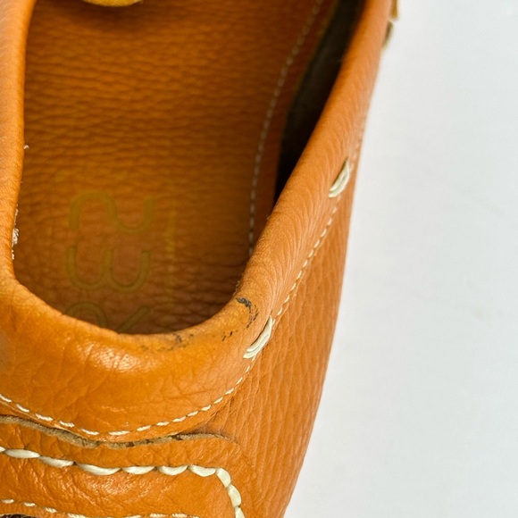 ERES Driving Moccasin Loafer size 7 Women Burnt Orange O Ring Accent - Picture 5 of 16